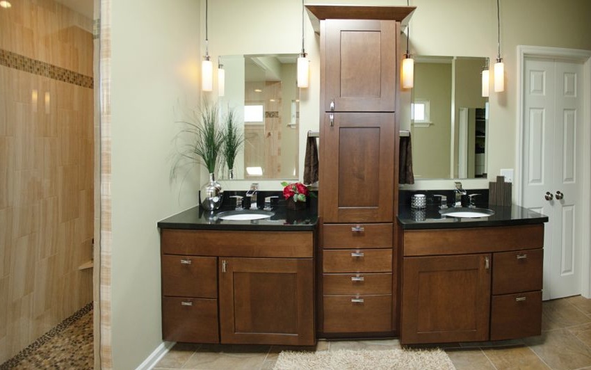 Scheipeter Bathroom Remodeling St. Louis Wooden Cabinet and Racks