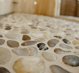 Scheipeter Bathroom Remodeling St. Louis Floor Embedded with Stones